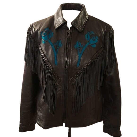 Vintage Shaf Thinsulate Leather Western Fringe Riding Jacket - Picture 13 of 13